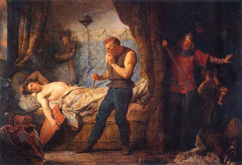 Wojciech Gerson The Assassination of Przemys II in Rogono. Norge oil painting art